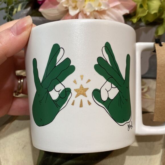 Starbucks Sign Language Coffee Brings Us Together ASL Mug Jena Floyd 2019 NWT - Picture 9 of 11
